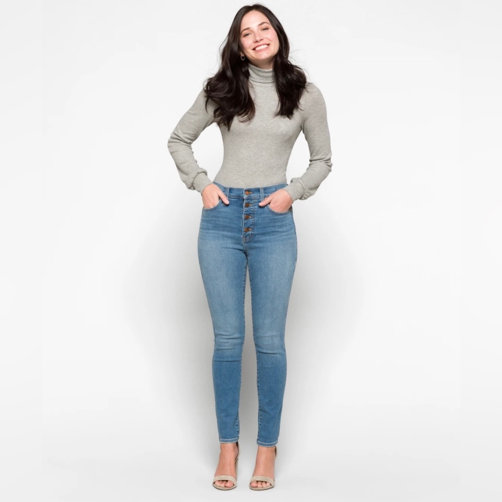 10” High Rise Skinny Button Front Jean - Picture 2 of 6